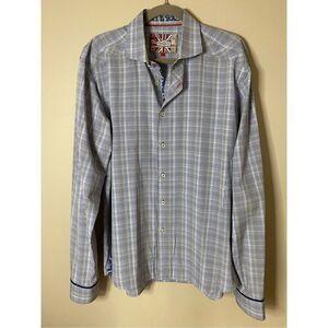 Size 7= XL 7 Downey St. check dress shirt, 100% cotton. Measurements provided.